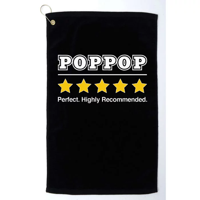 Poppop 5 Stars Perfect Funny Gifts For Poppop Fathers Day Platinum Collection Golf Towel