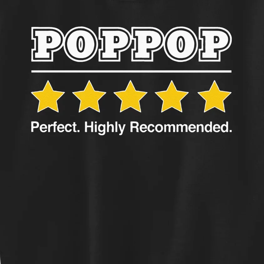 Poppop 5 Stars Perfect Funny Gifts For Poppop Fathers Day Kids Sweatshirt