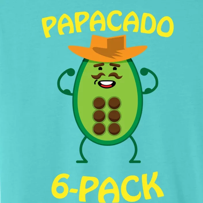 Papacado 6 Pack Mustache Dad Avocado Cute Workout Funny Papa Gift ChromaSoft Performance T-Shirt