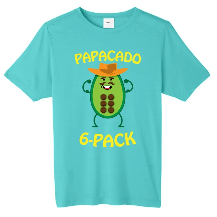 Papacado 6 Pack Mustache Dad Avocado Cute Workout Funny Papa Gift ChromaSoft Performance T-Shirt