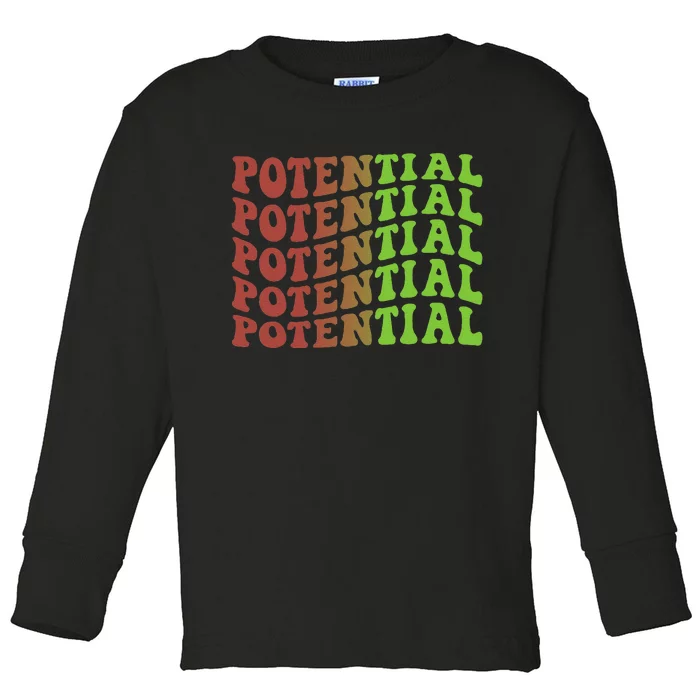 Potential 70s Christmas Inspirational Toddler Long Sleeve Shirt