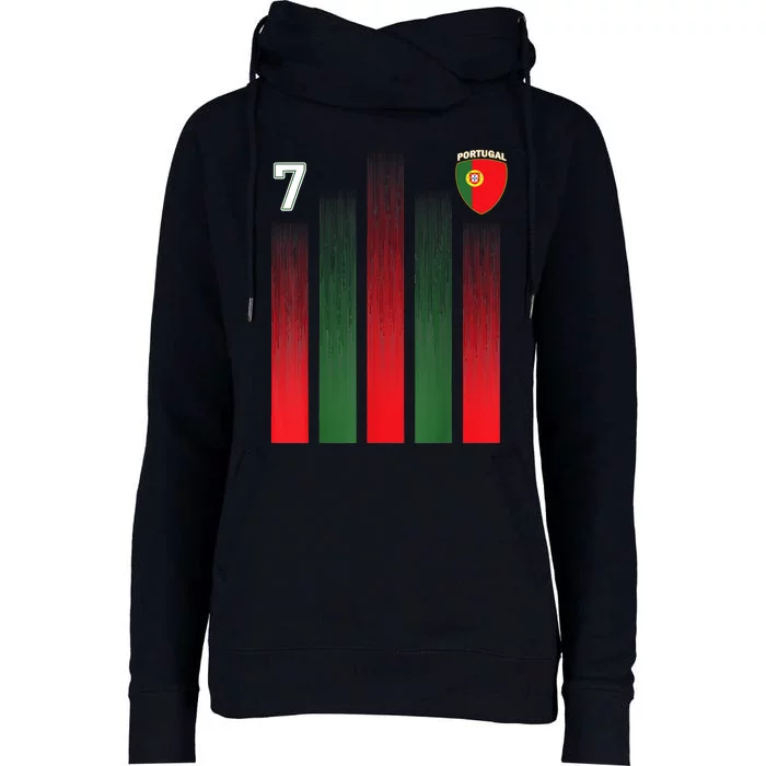 Portugal 7 Soocer Jersey Portugal Football Fan Soccer Womens Funnel Neck Pullover Hood