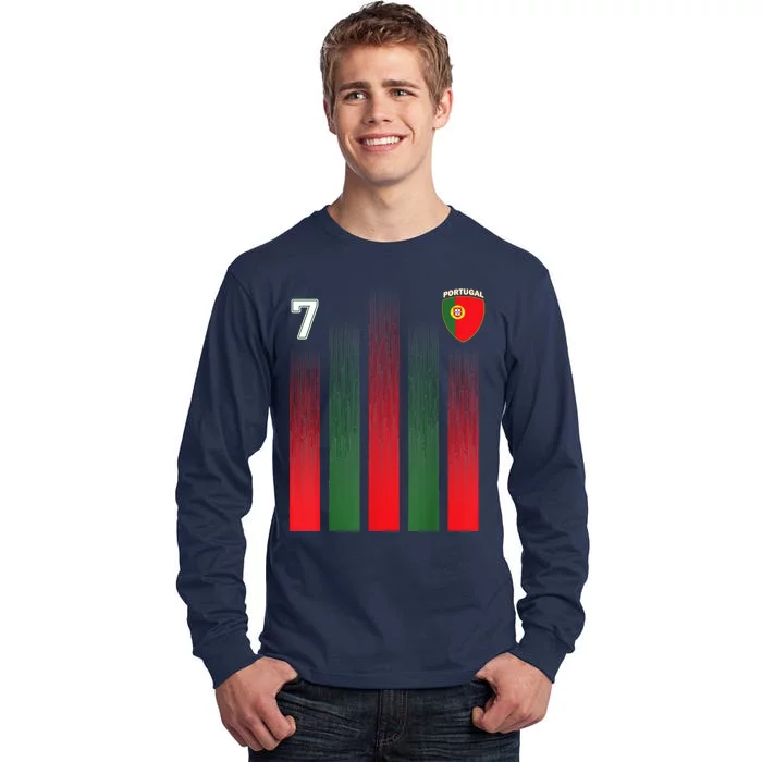 Portugal 7 Soocer Jersey Portugal Football Fan Soccer Tall Long Sleeve T-Shirt