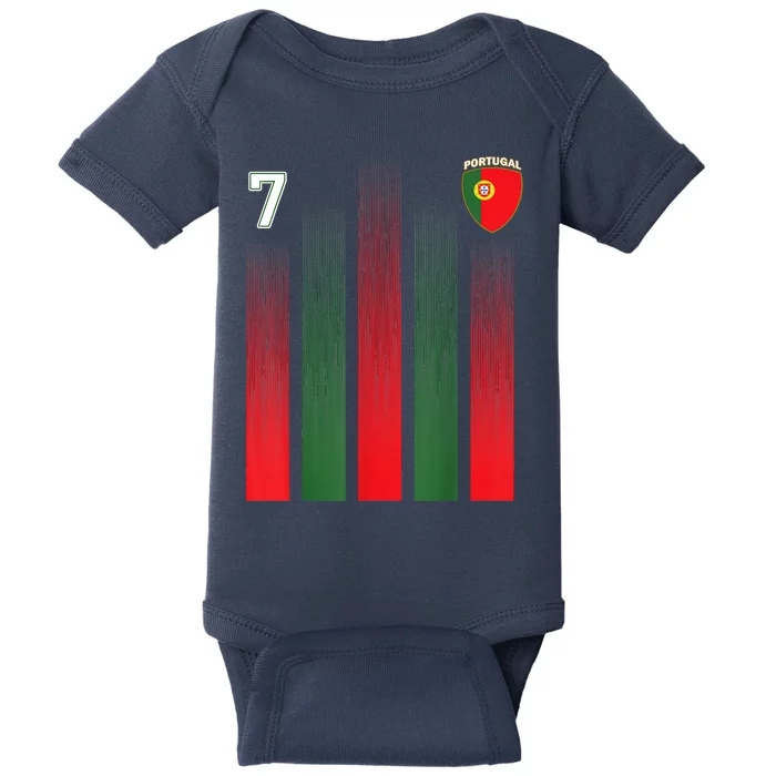 Portugal 7 Soocer Jersey Portugal Football Fan Soccer Baby Bodysuit