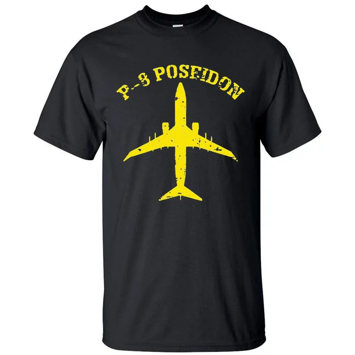 P 8 Poseidon Military Aircraft Vintage Style Front And Back Tall T-Shirt