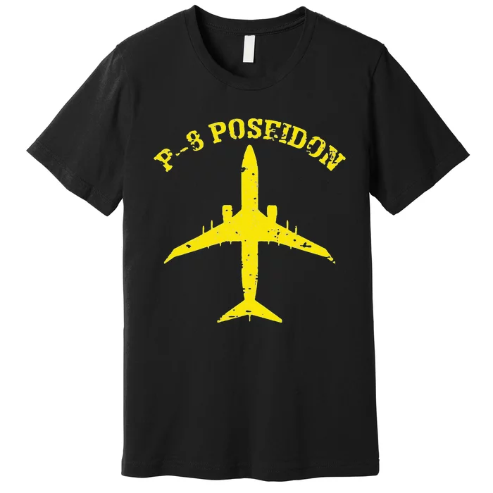 P 8 Poseidon Military Aircraft Vintage Style Front And Back Premium T-Shirt