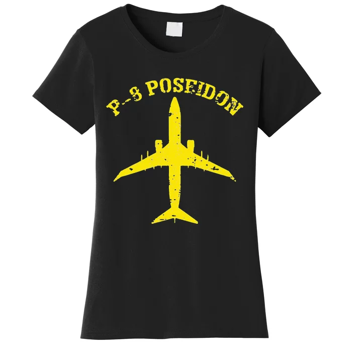 P 8 Poseidon Military Aircraft Vintage Style Front And Back Women's T-Shirt