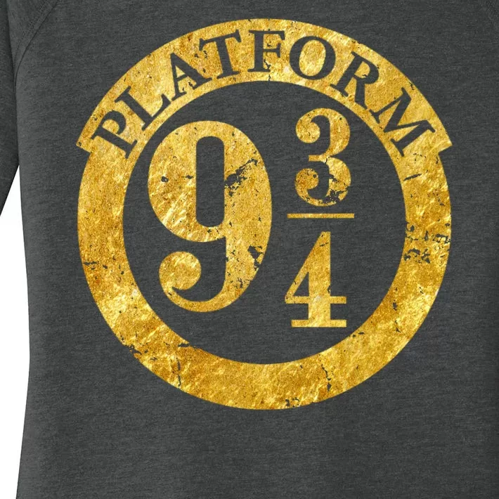 Platform 9 34 Golden Logo Women's Perfect Tri Tunic Long Sleeve Shirt