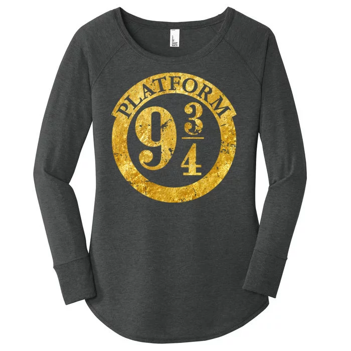 Platform 9 34 Golden Logo Women's Perfect Tri Tunic Long Sleeve Shirt