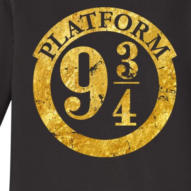 Platform 9 34 Golden Logo Baby Long Sleeve Bodysuit