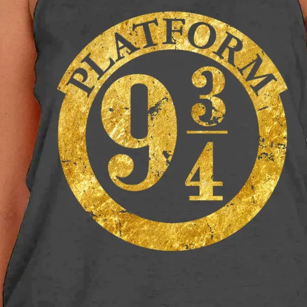 Platform 9 34 Golden Logo Women's Knotted Racerback Tank