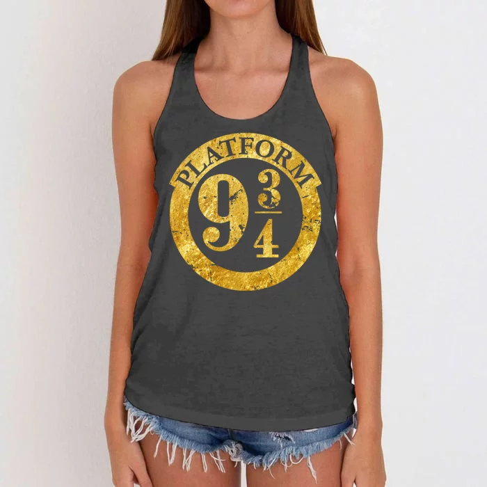 Platform 9 34 Golden Logo Women's Knotted Racerback Tank