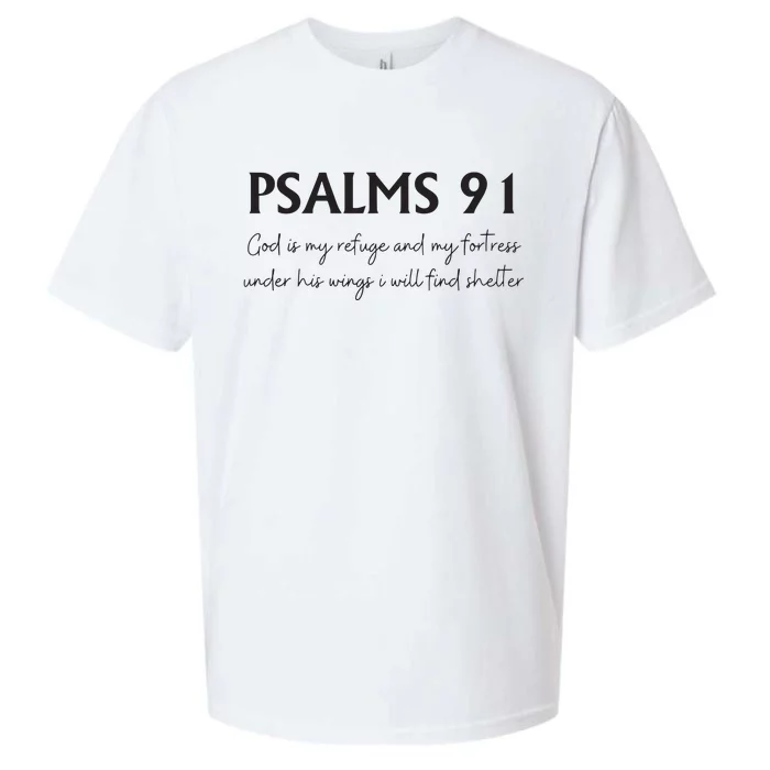 Psalms 91 Bible Verse Sueded Cloud Jersey T-Shirt