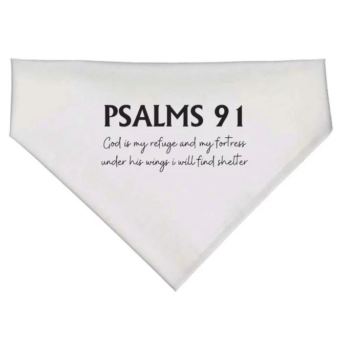 Psalms 91 Bible Verse USA-Made Doggie Bandana