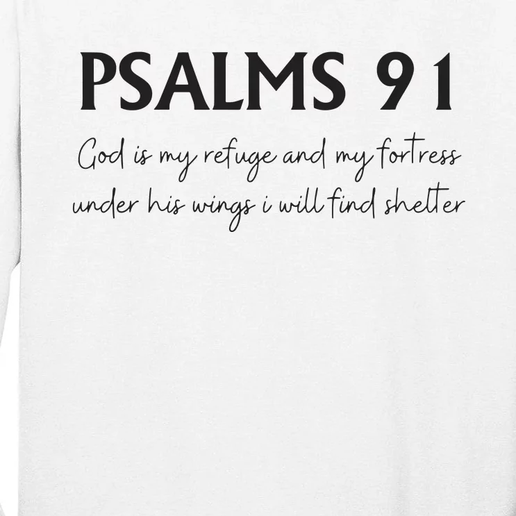 Psalms 91 Bible Verse Tall Long Sleeve T-Shirt