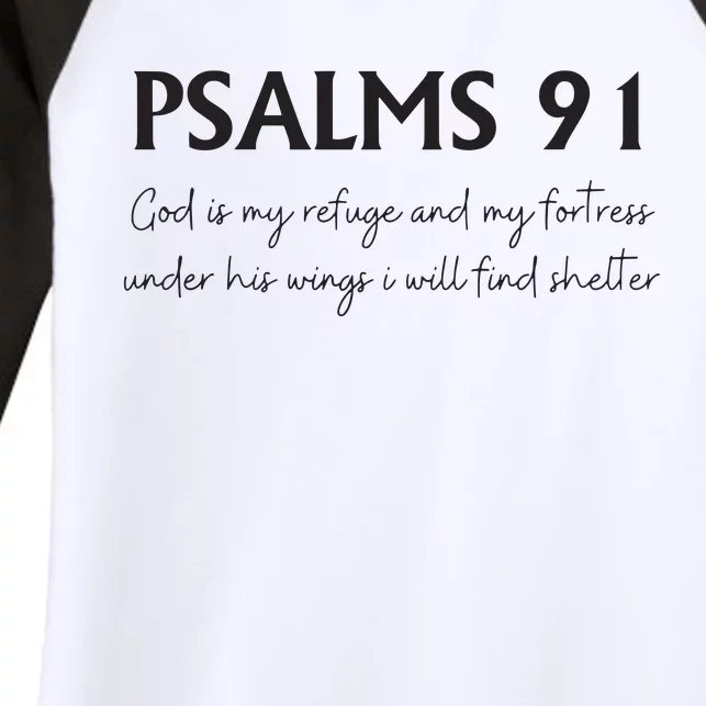 Psalms 91 Bible Verse Women's Tri-Blend 3/4-Sleeve Raglan Shirt