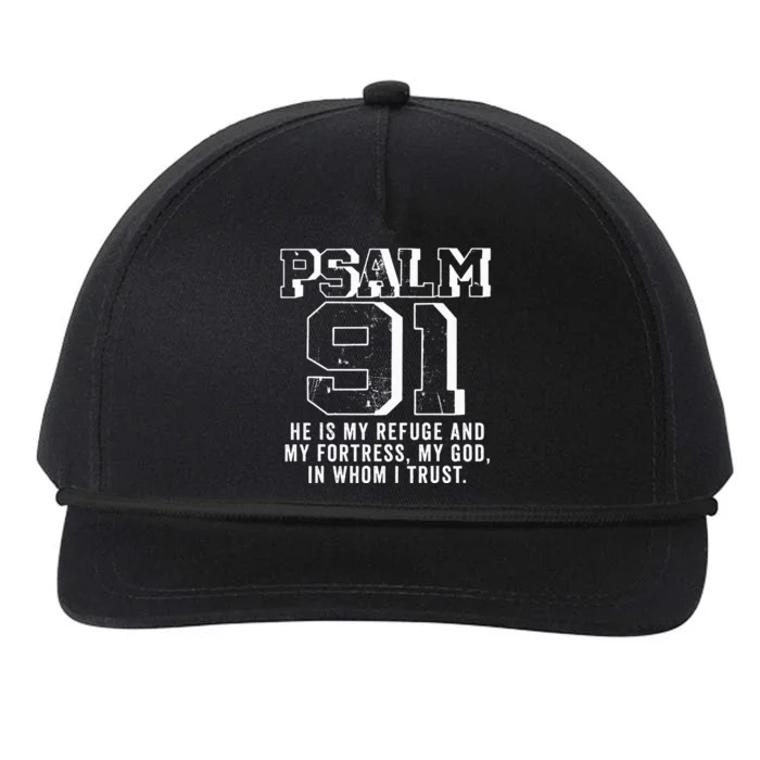 Psalm 91 Christian Bible Verse God Is My Refuge Psalm 91 Snapback Five-Panel Rope Hat