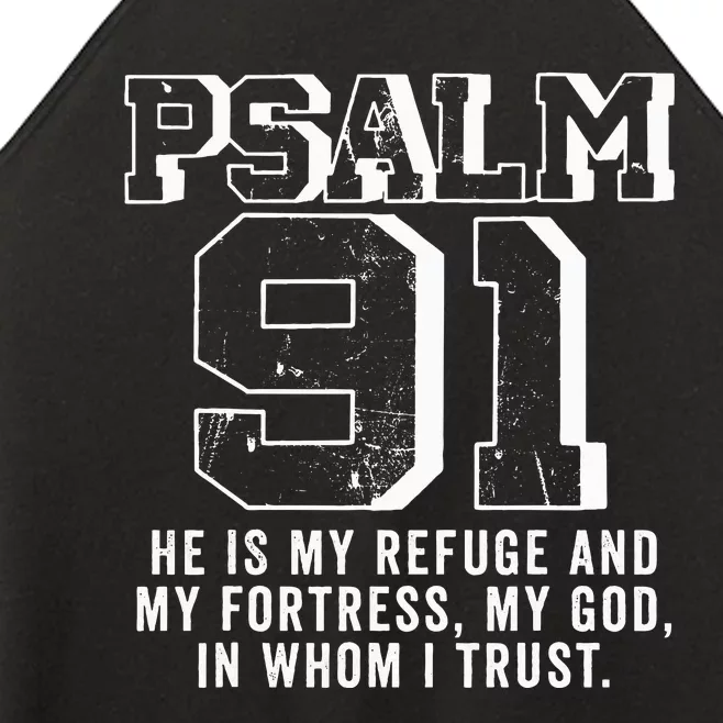 Psalm 91 Christian Bible Verse God Is My Refuge Psalm 91 Women’s Perfect Tri Rocker Tank