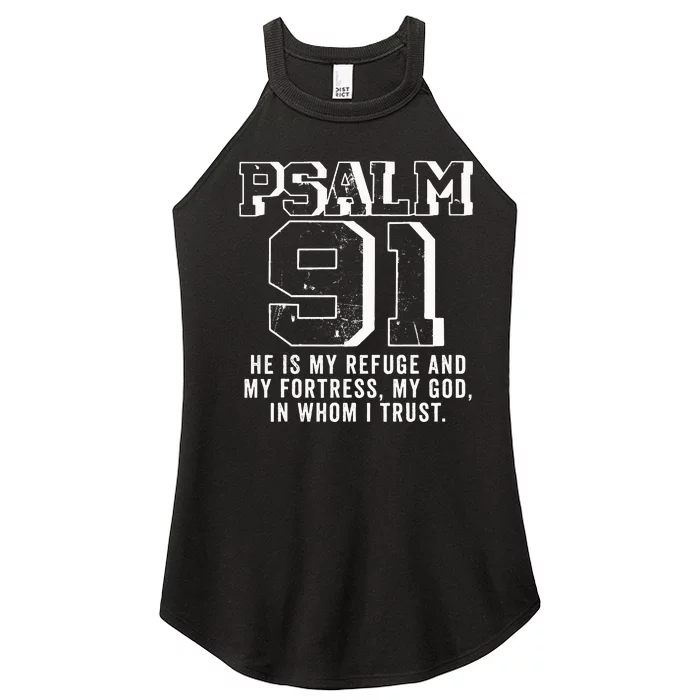 Psalm 91 Christian Bible Verse God Is My Refuge Psalm 91 Women’s Perfect Tri Rocker Tank