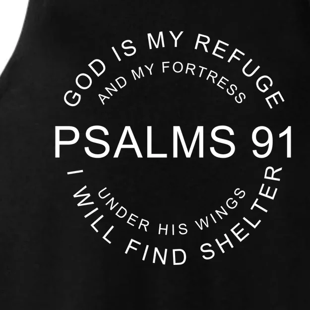 Pslams 91 God Is My Refuge Ladies Tri-Blend Wicking Tank