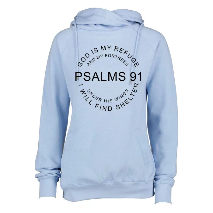 Pslams 91 God Is My Refuge Womens Funnel Neck Pullover Hood