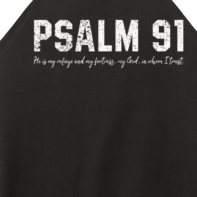 Psalm 91 He Is My Refuge And My Fortress Christian Sport Mom Women’s Perfect Tri Rocker Tank