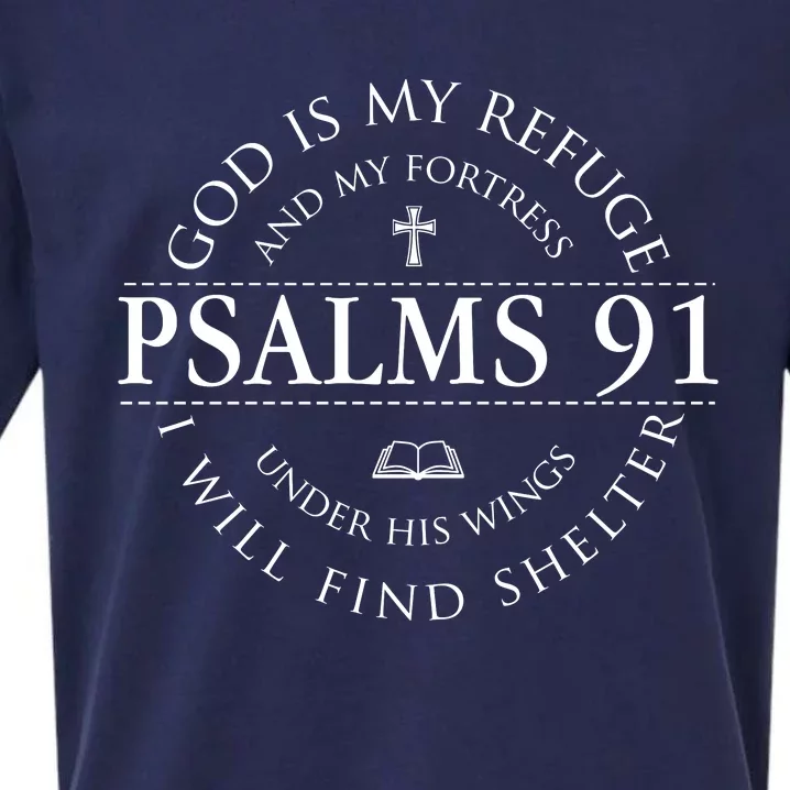 Psalm 91 My Refuge And My Fortress Sueded Cloud Jersey T-Shirt