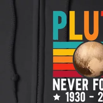 Pluto 9th Planet Never Forget Astronomy Solar System Full Zip Hoodie