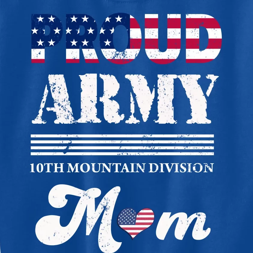 Proud Army 10th Mountain Division Mom Gift Kids Sweatshirt