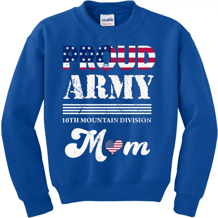 Proud Army 10th Mountain Division Mom Gift Kids Sweatshirt