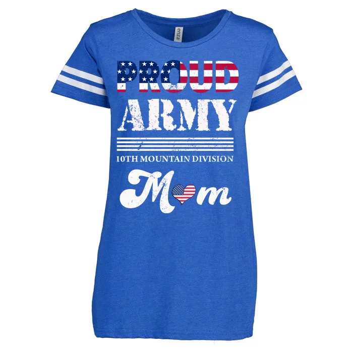 Proud Army 10th Mountain Division Mom Gift Enza Ladies Jersey Football T-Shirt