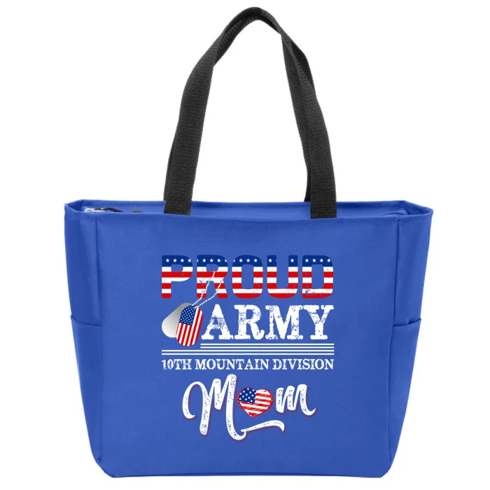 Proud Army 10th Mountain Division Mom Great Gift Zip Tote Bag