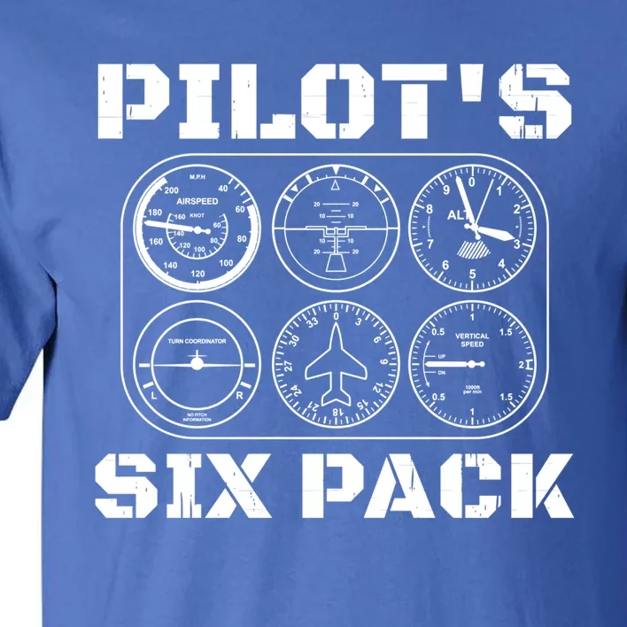 Pilot Aviation 6 Pack Flight Airplane I Sixpack Pilots Gift Tall T-Shirt