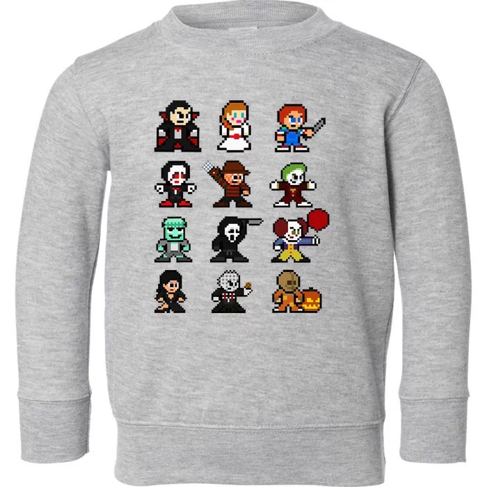 Pixel Art 8bit Horror Halloween Scary Character Toddler Sweatshirt