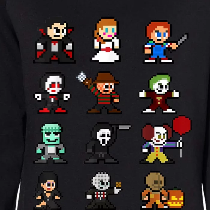 Pixel Art 8Bit Horror Halloween Scary Character Video Games Womens California Wash Sweatshirt