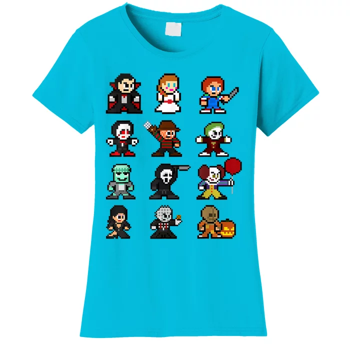 Pixel Art 8Bit Horror Halloween Scary Character Video Games Women's T-Shirt