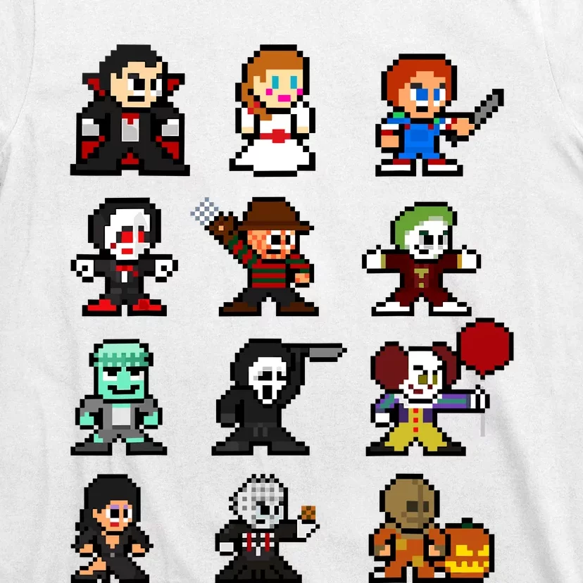 Pixel Art 8bit Horror Halloween Scary Character Video Games T-Shirt