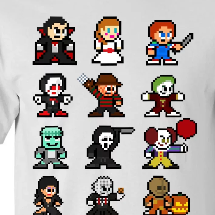 Pixel Art 8bit Horror Halloween Scary Character Video Games Tall T-Shirt