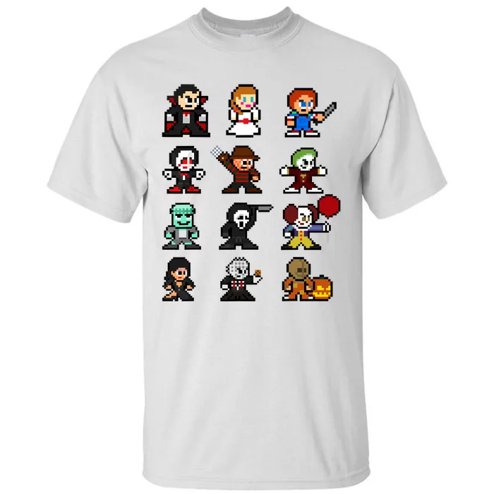 Pixel Art 8bit Horror Halloween Scary Character Video Games Tall T-Shirt