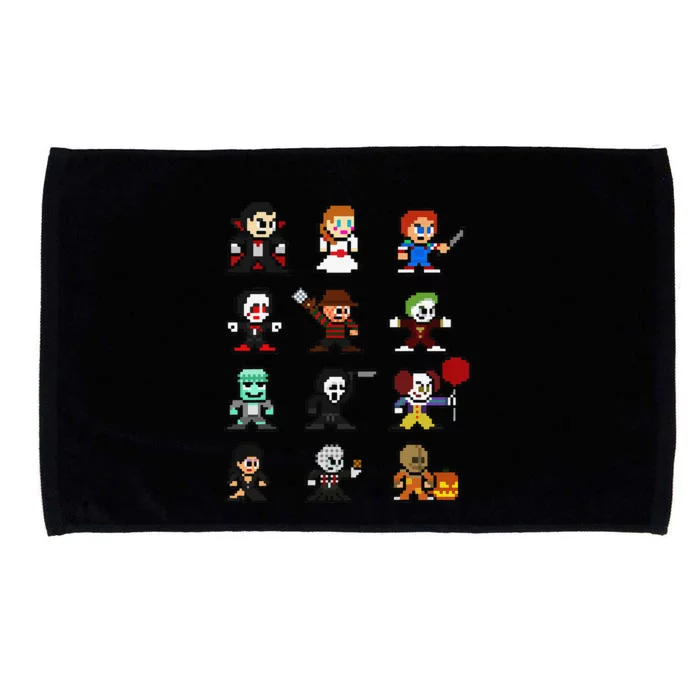 Pixel Art 8Bit Horror Halloween Scary Character Video Games Microfiber Hand Towel