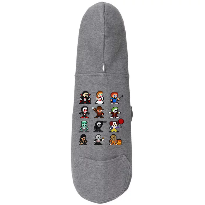 Pixel Art 8Bit Horror Halloween Scary Character Video Games Doggie 3-End Fleece Hoodie