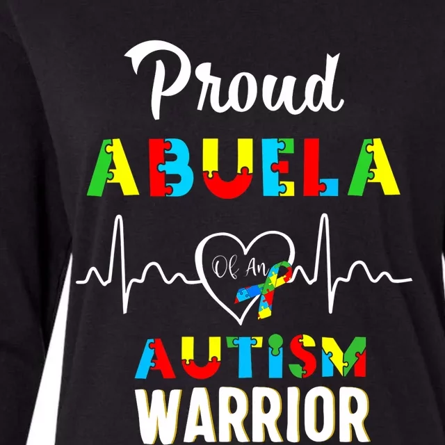 Proud Autism Abuela Autism Awareness Warrior Matching Family Womens Cotton Relaxed Long Sleeve T-Shirt