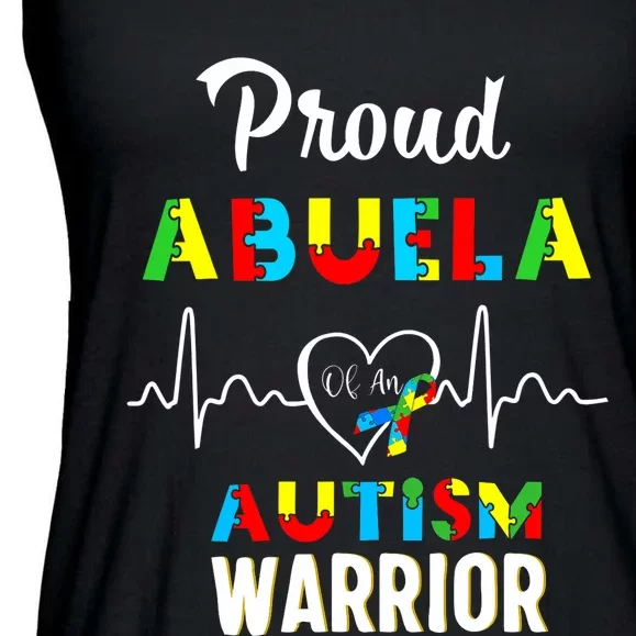 Proud Autism Abuela Autism Awareness Warrior Matching Family Ladies Essential Flowy Tank