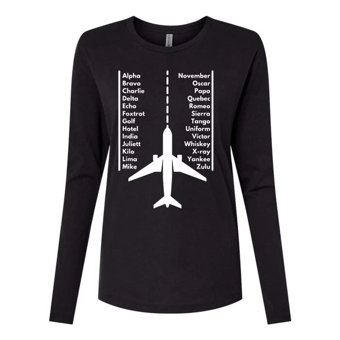 Pilot & Aviation Airplane Womens Cotton Relaxed Long Sleeve T-Shirt