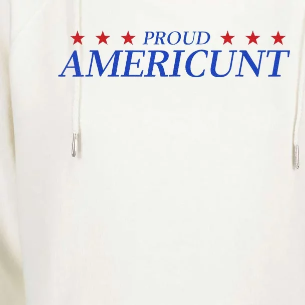 Proud Americunt American People Humor 2024 4th Of July Womens Funnel Neck Pullover Hood