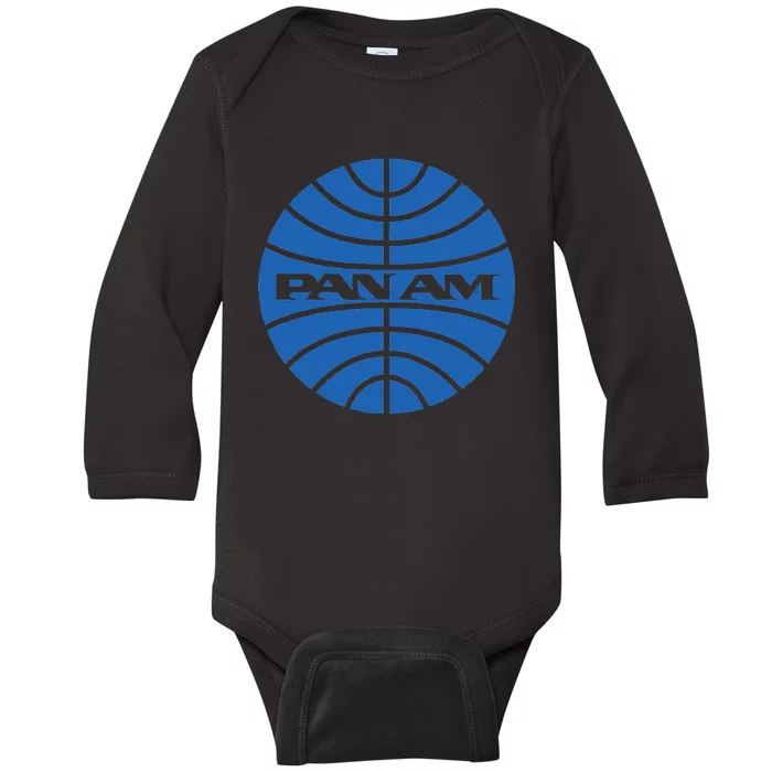 Pan Airlines Am Retro Vintage Airline Baby Long Sleeve Bodysuit