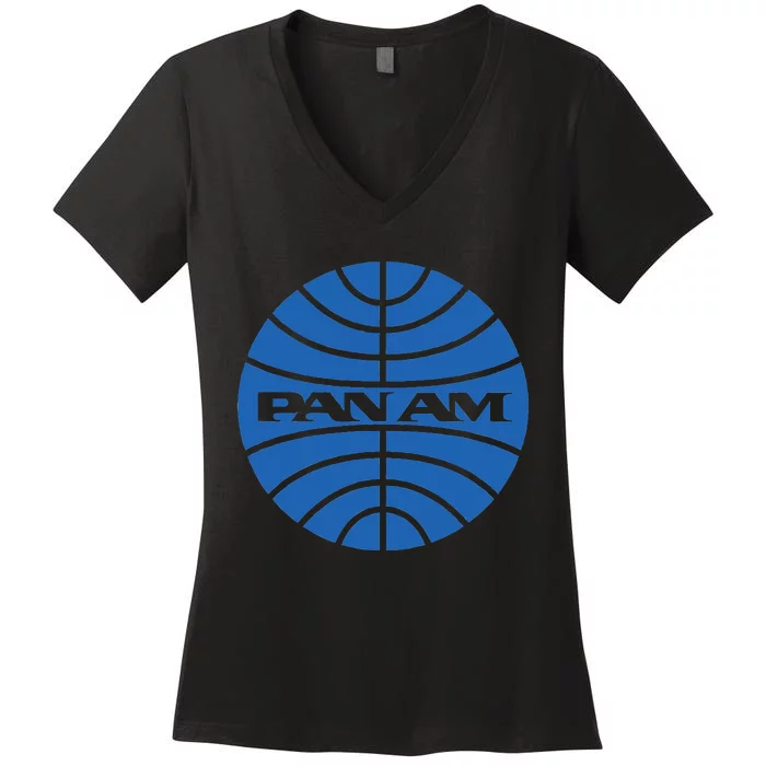 Pan Airlines Am Retro Vintage Airline Women's V-Neck T-Shirt