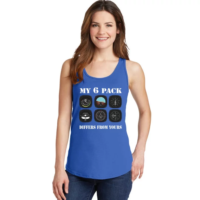 Pilot Aviator Aviation Gift Plane Six Pack Funny Gift Ladies Essential Tank