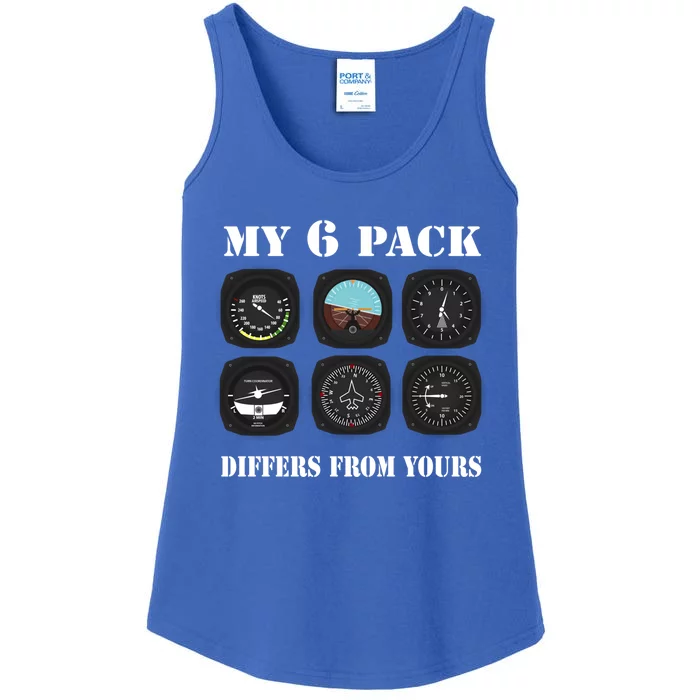 Pilot Aviator Aviation Gift Plane Six Pack Funny Gift Ladies Essential Tank