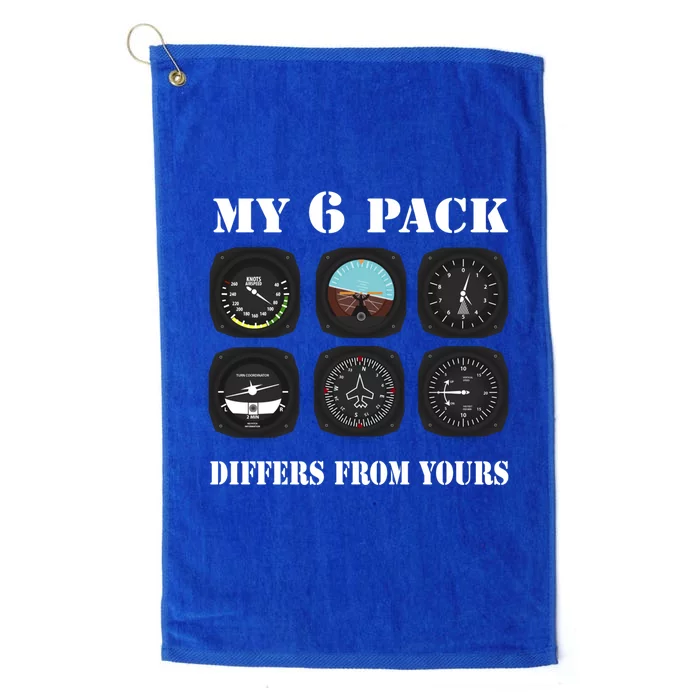 Pilot Aviator Aviation Gift Plane Six Pack Funny Gift Platinum Collection Golf Towel